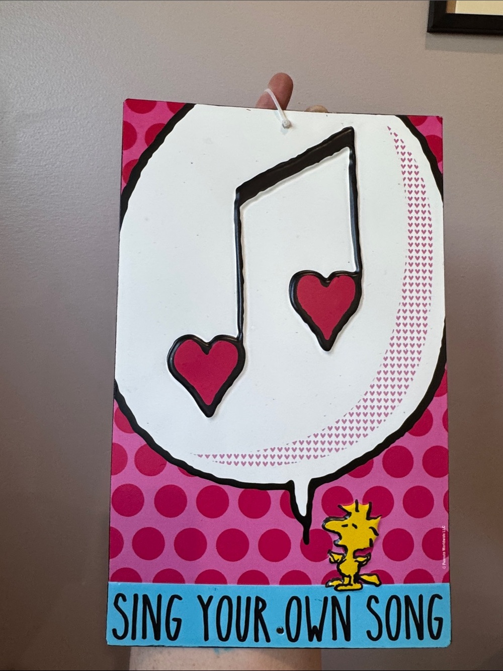 Peanuts sing Wall Plaque with Music Note Hearts